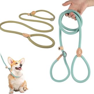 Slip Lead, Dog Lead with Pull Stop, Dog Lead, Pack of 2, 8 mm x 180 cm, Dog Lead, Small Dogs, Lightweight, Pull Stop Collar, Dogs, Dog Lead for Large Dogs, Training Lead for Dogs