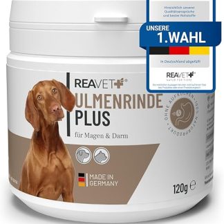 ReaVET Elm Bark Plus Strong Slime Without Boiling for Dogs and Cats 120 g - Natural Pure in Premium Quality, Digestion, Intestinal Flora, Stomach, Slippery Elm Bark
