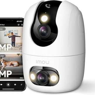Imou 4MP Dual Cameras Indoor Surveillance Camera with Person/Pet Detection, 2.4GHz/5GHz WiFi, 360° PTZ WLAN Indoor Surveillance Camera, Colour Night Vision, Car Tracking, 2-Way Audio, Siren, One Touch