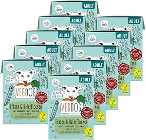 VEGDOG Hypoallergenic Wet Food in Tetra Pak (10 x 200 g) Adult Dogs Gluten and Soy Free Complete Food for Allergy Sufferers with Pea Protein
