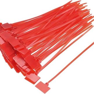 sourcing map 50 Pcs 6 Cable Ties Label Self Locking Nylon Red