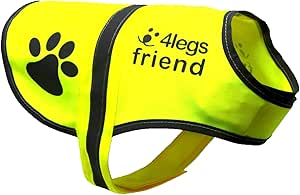 4LegsFriend Dog Safety Vest with Lead Attachment Ring 5 Sizes - High Visibility for Outdoor Activities Day and Night - Keeps Your Dog Visible, Safe from Cars and Hunting Activities, l