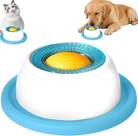 Pipihome Anti-Slinging Bowl Dogs, Lick Ball Feeding Bowl Dog Cat Dog Bowl Lick Mat for Anti Sling Bowl Dog, Pet Interactive Toy Gift, Bored Puppies Cats