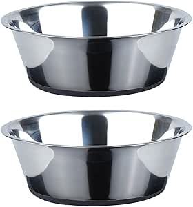 PEGGY11 Stainless Steel Dog Bowl with Non-Slip Silicone Base, Set of 2, 1440 ml - Food Bowl & Water Bowl for Medium and Large Dogs