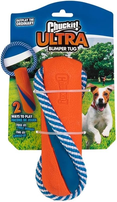 Chuckit Ultra Bumper Tug Dog Toy Double Play Outplay Ordinary Toss-It Or Tug-It