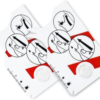 Nepfaivy Tick Card for Humans Dogs Cats – Pack of 2 Tick Cards Children with Magnifying Glass, Tick Remover for Quick and Safe Removal of Ticks in Humans and Pets