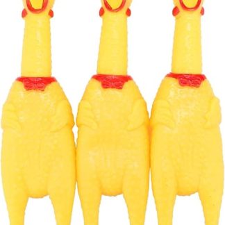 Legend Sandy Screaming Chicken,Yellow Rubber Squaking Chicken Toy Novelty and Durable Rubber Chicken Dogs,Rubber Chickens Value 3 Pack