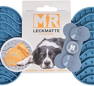 Martin Rütter Bone Shaped Dog Lick Mat with Suction Cups Petrol M - Silicone BPA Free Dog Toy - Lick Mat for Mental Stress & Activity - Dishwasher & Freezer Safe