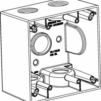 Orbit 2DB100-5 Electric Box, 2 5/8 Inch Deep 5 Outlets w/1 Inch Hole Size Weatherproof - 2 Gang - Grey