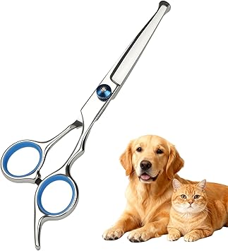 AYBUY Dog Scissors, Paw Scissors, Safety Round Tip Grooming Scissors, Stainless Steel Grooming Scissors, Pet Scissors for Trimming Dog and Cat Hair