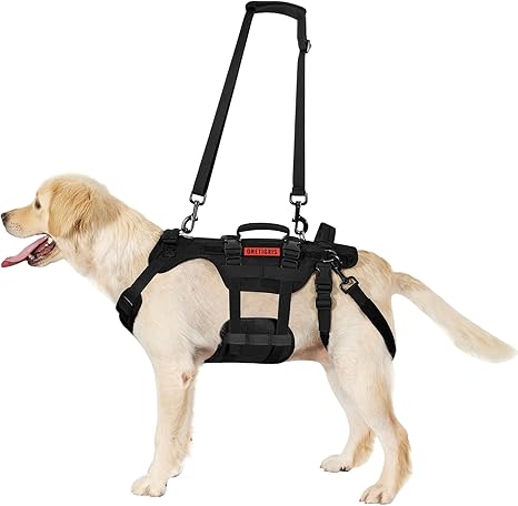 OneTigris Invictus Support Harness for Medium to Large Dogs, Safety Harness with Three Handles, Removable Adjustable Shoulder Straps and Rear Leg Straps