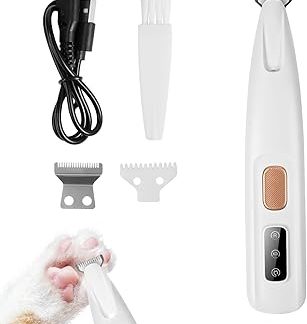 PawTrim Pro Pet Hair Trimmer with LED Light, Super Quiet, Wireless Pet Shaver with USB, IPX5 Waterproof, Rechargeable Paw Trimmer, for Repair Dog, Cat, Feet, Ears, Face, Body