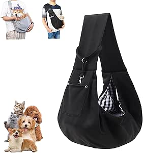 Dog Carrier Bag, Dog Backpack up to 10 kg, Portable Dog Adjustable Carry Bag, Dog Bags for Small Pets, for Walking Activities on Trips and Outdoors (Black)