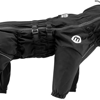 Mikki Doodles Dog Raincoat, Waterproof, Windproof, Silky Lining, Less Friction Means Less Tangles and Tangles, Small, Black