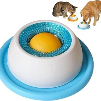 Dog Licking Toy, Dog Toy Intelligence, Lick Ball Dog with Non-Slip Ring, Dog Licking Bowl Non-Slip, Dog Licking Ball, Puppy Toy for Licking, Licking Toy for Dogs, Cats, Puppies (B)
