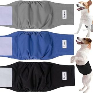 LeerKing Dog Nappies for Male Dogs, Washable Male Nappy, Incontinence, Male Bandage for Male Dogs, Puppies, L