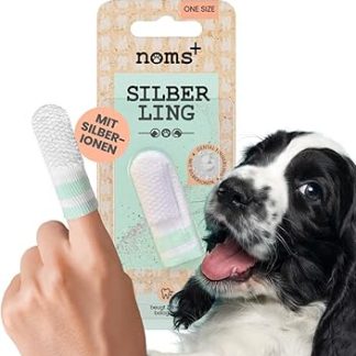 Dog Toothbrush: Silberling - Antibacterial Dental Care Finger Cot for Dogs with Silver Ions noms+