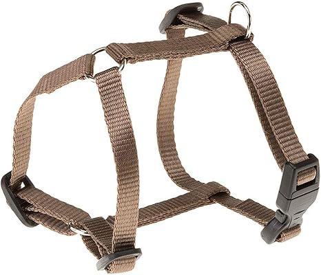 Ferplast Hundegeschirr Kleine Hunde CHAMPION XS, Katzengeschirr an 3 Punkten verstellbar, einfach zu tragen, Brustumfang 25–38 cm. Braun