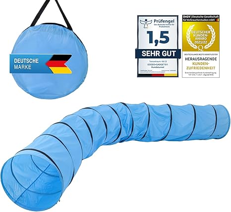 Goods & Gadgets Dog Agility Tunnel Dog Tunnel Play Tunnel Dog Hole with Pegs and Carry Case, 500 cm