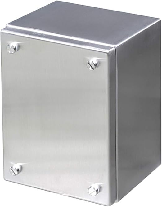 Metal box with smooth sides 316L, protection class IP66, Tecno Inox series, stainless steel, 13.5 x 15 x 30 cm, grey (reference: ELA3015135/INX-316)