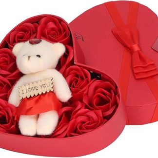 TARSHYRY Rose Petals for Bathroom, Flower Fragrance Bath Soap Rose Petals Soap Rose Box Home Decorations Rose Soap for Anniversary, Birthday, Wedding, 6.7 x 6.1 x 1.6 inches