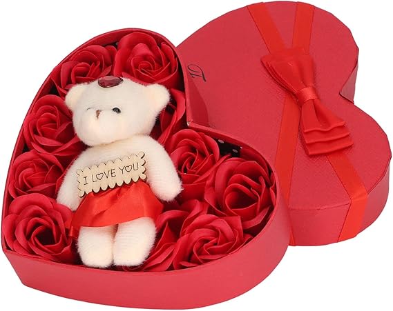 Rose Box Soap, Flower Bath, Rose Soap, Rose Petal Soap, Heart-Shaped Gift Box, Home Decoration, Quick Colours, Romantic Soft Bath Soap with Flowers