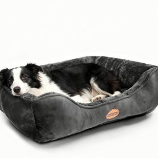 Nobleza - Washable Dog Bed, Super Soft Nest Dog Sofa with Raised Edge and Non-Slip Base for Medium/Large Dogs, 87 x 77 cm (Black) - XL