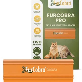 FURCOBRA Pro Pet Hair Remover Car 4.33 Inches - Lightweight, Compact Tool for Cat and Dog Hair Removal, Scraper for Bed, Couch, Carpet, Household Surfaces - Portable Pet Hair Remover