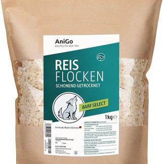 AniGo Rice Flakes Dog 1 kg, Rice Flakes Dogs, Vegetable Flakes Dogs Gluten Free, Vegetable Flakes Dogs Barf, Barf Additive Dog