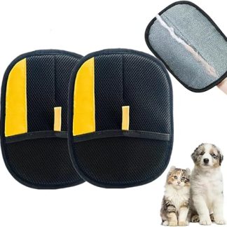 Generisch Fur Magnet Gloves Double-Sided for Dogs & Cats - Breathable Pet Hair Remover with Anti-Static Function, Efficient Care Gloves, Cat Hair Remover Glove (2 Pieces)