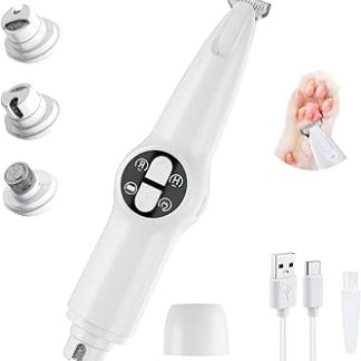 Mcbazel Pet Hair Trimmer with LED Light, Dog Clipper, Quiet Paw Trimmer for Dogs, Electric Rechargeable Dog Scissors, Paw Hair Trimmer for Dogs, Cats, Paws, Ears, Face