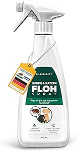 Silberkraft Flea Remedy, Flea Spray 500 ml - Flea Spray for Dogs, Cats and Other Pets - Ambient Spray - Ideal Flea Remedy Against Fleas, Ticks, Parasites, Vermin