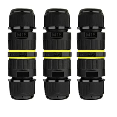Malajess Cable Connector Waterproof IP68, 3-Pin for Diameter 5-8 mm Cable Diameter, Waterproof Junction Box, Cable Sleeve Waterproof (Pack of 3)