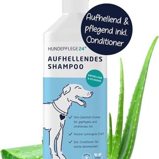 Hundepflege24 Dog Shampoo White Fur - Brightening & Nourishing - Anti-Yellow Tint Formula for Strong, Nourished, Radiant Coat - With Nourishing Conditioner for Easy Combing - 500 ml