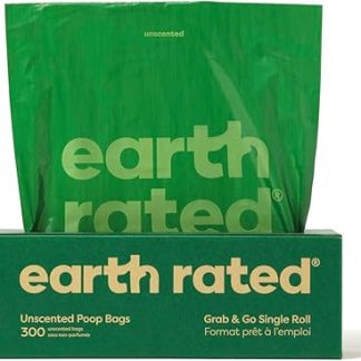 Earth Rated 300 Bags Dog Waste Bags Thick Grab & Go Single Roll Ideal for Garden Picking Unscented