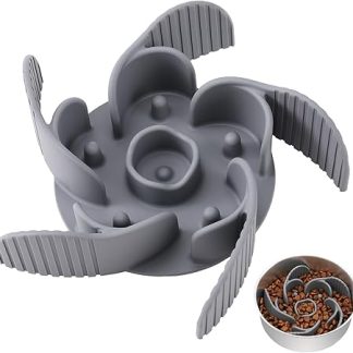 MateeyLife Dog Bowl Anti Sling Dog Slow Feeder Dog Bowls with Suction Cups, Anti Slinging Bowl Dogs for Medium and Large Breeds, Suitable for Metal Simple and Dog Bowl Elevated, Grey