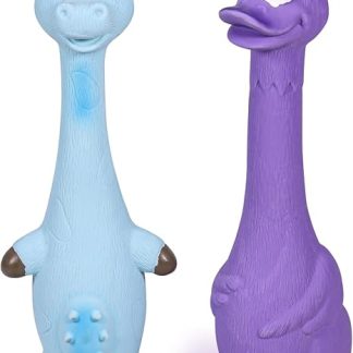 SCHITEC Squeaky Dog Toy, 2 Pack Squeak Latex Toy with Interactive Squeaker, Squeak Rubber Duck Chicken for Medium Small Dogs