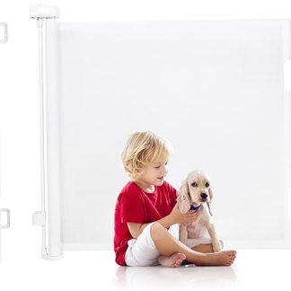 Tiita Stair Safety Gate, Extendable 0-140 cm, Expandable Door Safety Gate for Babies and Pets, Children's Stair Safety Gate, Suitable for Stairs, Doors, Balconies, White
