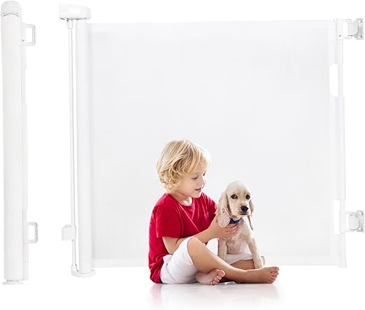 Tiita Stair Safety Gate, Extendable 0-140 cm, Expandable Door Safety Gate for Babies and Pets, Children's Stair Safety Gate, Suitable for Stairs, Doors, Balconies, White