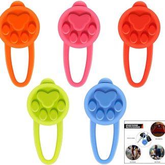 iPobie 5 Pieces Luminous Dog Tags Safety Silicone LED Pendant Flashing Light for Runners Night Walking