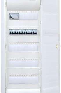 Hager Flush-Mounted Distributor 5 Rows VU60NC Ready for Connection Wired with Terminal Block 1x FI 4-Pin + 12x LS B16A