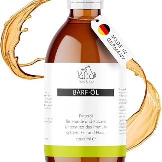 Tom & Leo Barf Oil 1000 ml for Dogs and Cats Supports Joint Health and Strengthens Skin and Coat