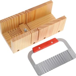Wooden Soap Cutter with Double Slot Design for DIY Soap Making, Wave Cutter for Textured Edges, Sturdy Wooden Frame, Optimised Cutting Accuracy for