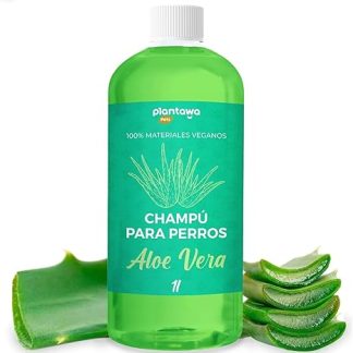 PLANTAWA Aloe Vera Dog Shampoo 1L Allergen-Free Paraben Free 100% Vegan Ideal for Skin Problems Dermatitis Atopic Skin Sensitive Skin Natural Extracts No Isotiazolone