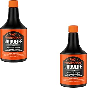 Acute Iodine Soap | Double Pack | 2 x 500 ml | Disinfecting Soap for Horses | Can Moisturise and Support Skin Problems | Against Fungi, Yeast, Bacteria