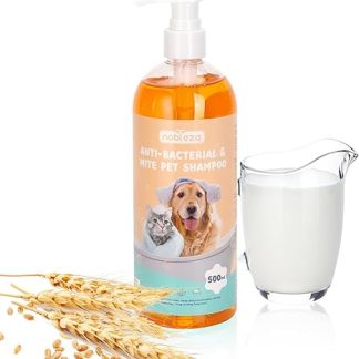 Nobleza Dog Shampoo Against Itching, Mites, Fungus Flea, with Natural Extract, Replenishing Sensitive Shampoo Cat, Anti-Bacterial, Relieves Skin Irritation, Also for Puppies and Kittens (500 ml)