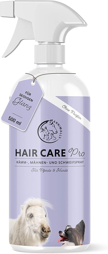 Annimally Mane Spray for Horses 500 ml - Tail Spray and Comb Spray for Horses and Dogs for Easier Combing & Silky Fur Shine
