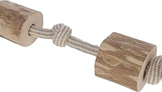Kerbl Pet Medium Jute Cotton Dumbbell with Coffee Wood 35 cm