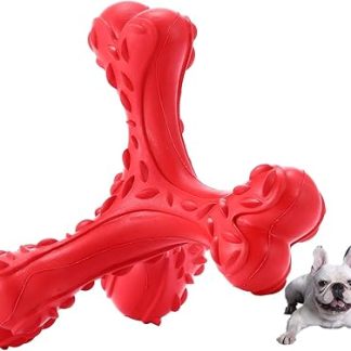 CVALIN Chew Toy for Aggressive Chewers, Large Breeds, Indestructible Bone Toy, Durable Cleaning Toothbrush, Natural Rubber Dog Toy