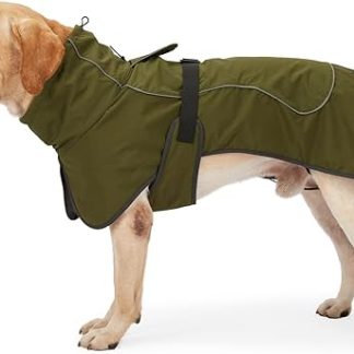 HEYWEAN Dog Jacket Waterproof Dog Coat Reflective Jacket for Cold Weather with Soft Fleece Lining Warm Coat for Dog Indoor & Outdoor Camping Hiking